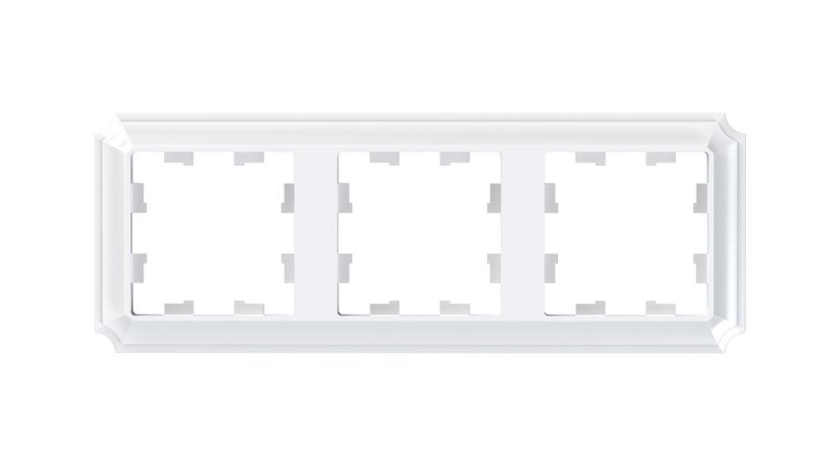 ATLASDESIGN ANTIQUE 3-постовая рамка, универсальная, БЕЛЫЙ фото 1