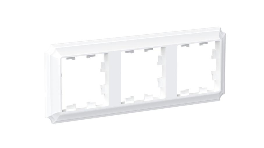 ATLASDESIGN ANTIQUE 3-постовая рамка, универсальная, БЕЛЫЙ фото 2