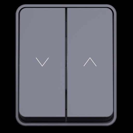 ATLASDESIGN PROFI IP54 2-клавишный ВЫКЛЮЧАТЕЛЬ ДЛЯ ЖАЛЮЗИ, 2хсх.4, АНТРАЦИТ фото 1