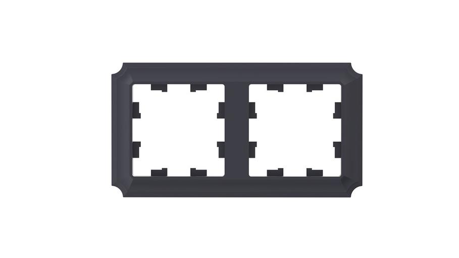 ATLASDESIGN ANTIQUE 2-постовая рамка, универсальная, КАРБОН фото 1