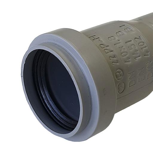 Труба канализационная 40x1500 мм НТЕМ однораструбная, серая фото 3