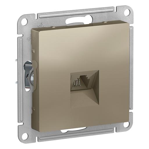 Розетка ATLASDESIGN телефонная RJ11 механизм шампань фото 1