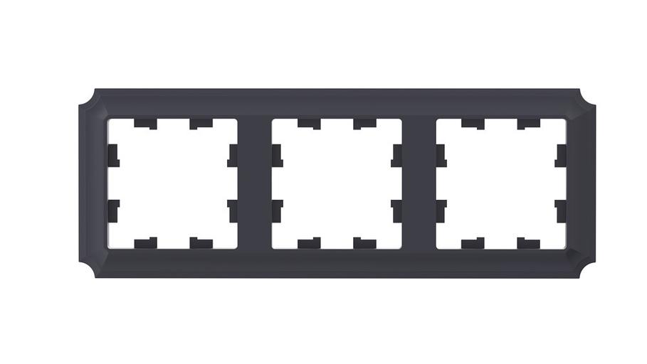 ATLASDESIGN ANTIQUE 3-постовая рамка, универсальная, КАРБОН фото 1