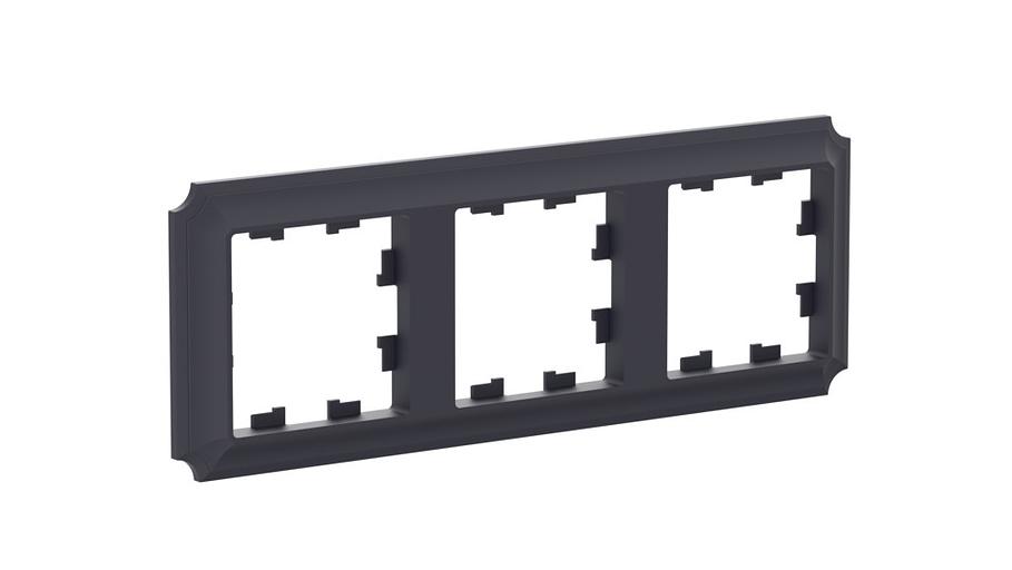 ATLASDESIGN ANTIQUE 3-постовая рамка, универсальная, КАРБОН фото 2