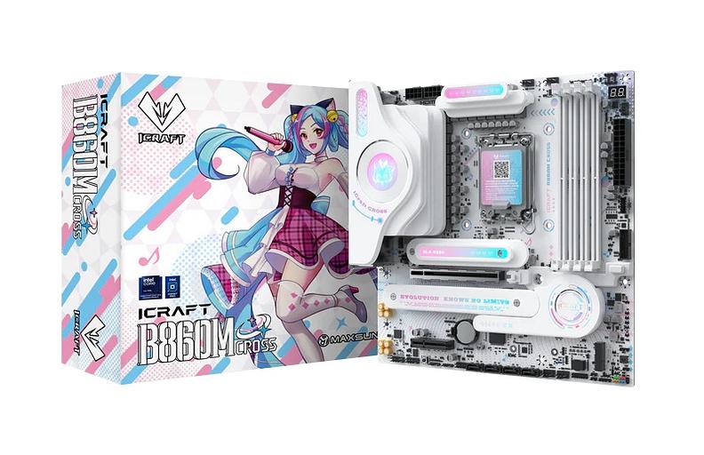 Материнская плата MAXSUN MS-iCraft 860M CROSS, LGA1851, B860, 4*DDR5, 4*SATA3, 2*M.2, USB 3.2, USB 2.0, Type-C, 1*PCIEx16, 1*PCIex4, HDMI+DP, mATX фото 1