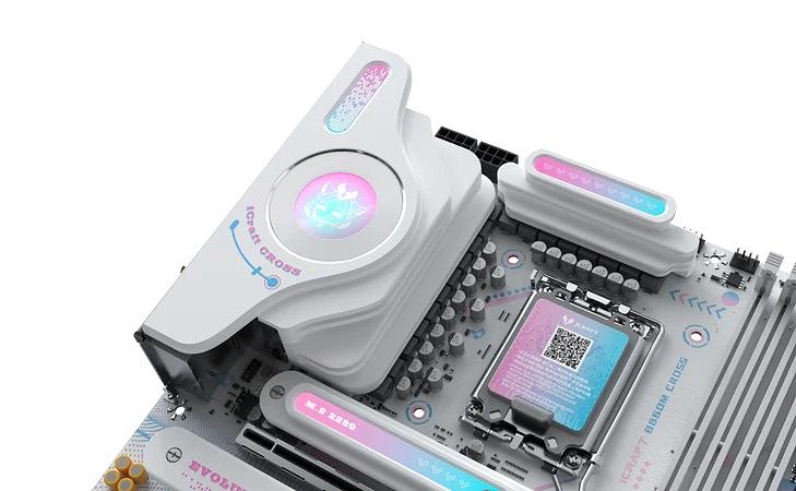 Материнская плата MAXSUN MS-iCraft 860M CROSS, LGA1851, B860, 4*DDR5, 4*SATA3, 2*M.2, USB 3.2, USB 2.0, Type-C, 1*PCIEx16, 1*PCIex4, HDMI+DP, mATX фото 4