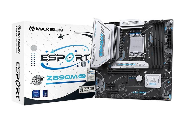 Материнская плата MAXSUN MS-eSport Z890M WIFI, LGA1851, Z890, 4*DDR5, 4*SATA3, 3*M.2, USB 3.2, USB 2.0, Type-C, 1*PCIEx16, 1*PCIex4, 1*PCIex1, HDMI+DP, ATX фото 1