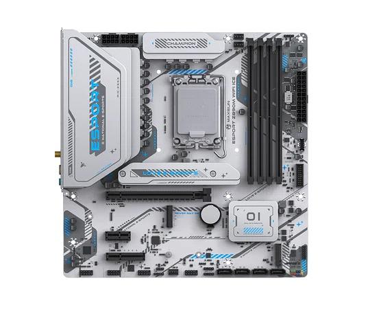 Материнская плата MAXSUN MS-eSport Z890M WIFI ICE, LGA1851, Z890, 4*DDR5, 4*SATA3, 3*M.2, USB 3.2, USB 2.0, Type-C, 1*PCIEx16, 1*PCIex4, 1*PCIex1, HDMI+DP, ATX фото 2