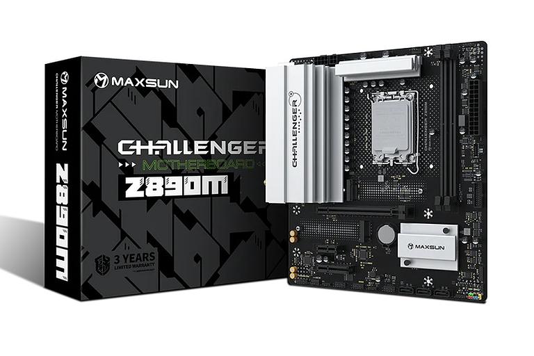 Материнская плата MAXSUN MS-Challenger Z890M, LGA1851, Z890, 2*DDR5, 3*SATA3, 2*M.2, USB 3.2, USB 2.0, Type-C, 1*PCIEx16, 1*PCIex4, 1*PCIex1, HDMI+DP, mATX фото 1
