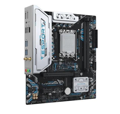 Материнская плата MAXSUN MS-eSport B860M GANK WIFI, LGA1851, B860, 2*DDR5, 2*SATA3, 2*M.2, USB 3.2, USB 2.0, 1*PCIEx16, 1*PCIex1, HDMI+DP, mATX фото 2