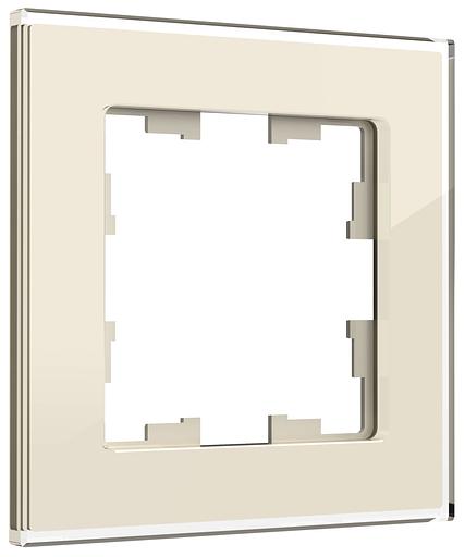 BRITE Рамка 1 пост РУ-1-2-БрВа стекло ванильный фото 1