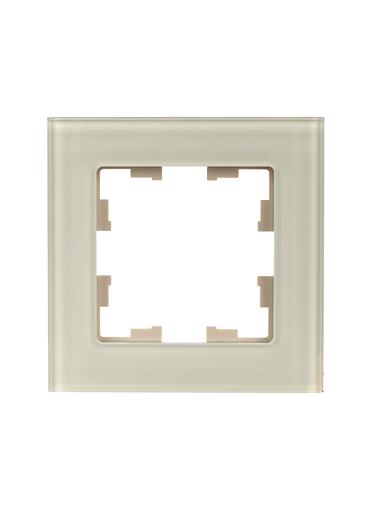 BRITE Рамка 1 пост РУ-1-2-БрВа стекло ванильный фото 2