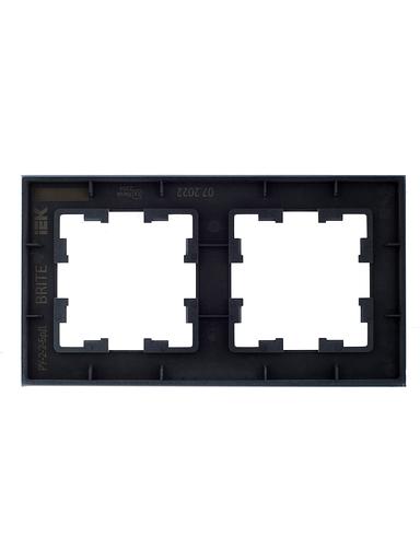 BRITE Рамка 2 поста РУ-2-2-БрД стекло дымчатый фото 4