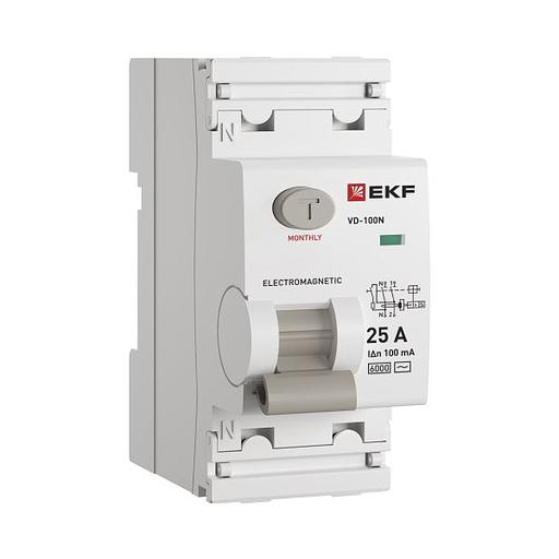 Выключатель дифференциального тока ВД-100N 2P 25А 100мА тип AC эл-мех 6кА PROXIMA фото 1