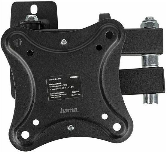 Кронштейн для телевизора Hama Fullmotion черный 10"-27" макс.15кг настенный фото 4