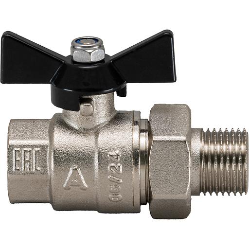 Кран шаровой полнопроходной с полусгоном 3/4' ВН/НР бабочка фото 1