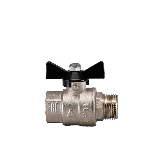 Кран шаровой полнопроходной 1/2' ВН/НР бабочка фото 1