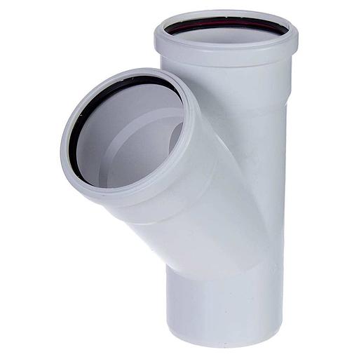 Тройник канализационный (полипропилен) 110x110/45град. фото 1