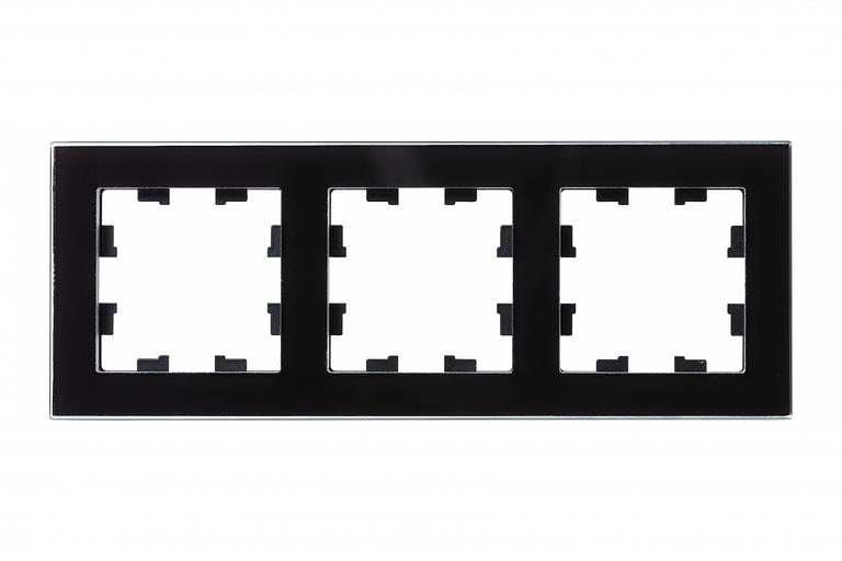 Рамка трехпостовая ATLASDESIGN NATURE, СТЕКЛО ЧЕРНЫЙ фото 2