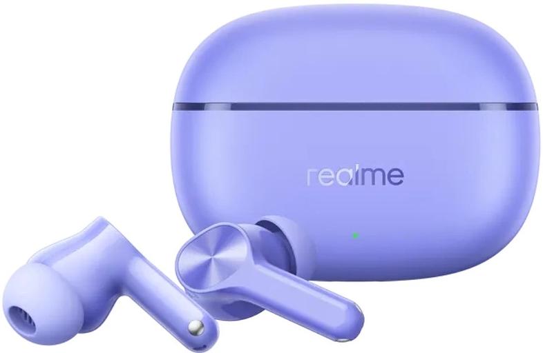Гарнитура внутриканальные Realme Buds T200 Lite фиолетовый беспроводные bluetooth в ушной раковине фото 2