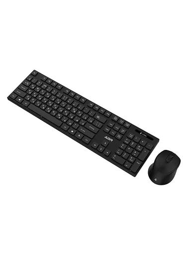 Клавиатура и мышь ABR KW814 черный, интерфейс USB, беспроводной, 2.4G, RU/EN фото 2