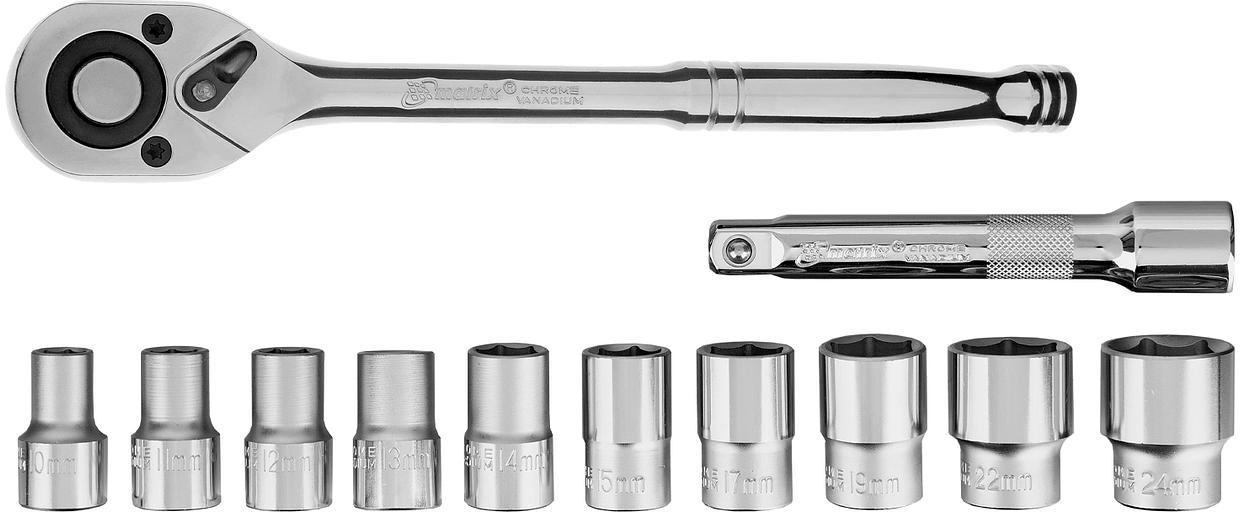 Набор торцевых головок Matrix 13526 в комплекте 12 предметов +жесткий кейс фото 8