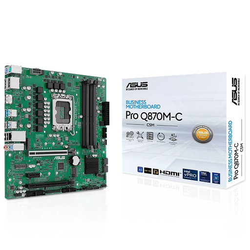 Материнская плата ASUS PRO Q870M-C-CSM LGA1851 mATX 4хDDR5 2хPCIEx16 PCIEx1 2xM.2 USB-C DP HDMI GLAN фото 1