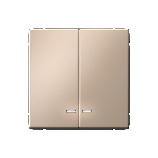 ARTGALLERY 2-клавишный выключатель с подсветкой, сх.5а, 10АХ, механизм, песочный фото 1