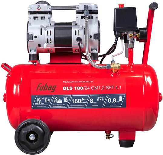 Компрессор поршневой Fubag OLS 180/24 CM1.2 Set 4.1 безмасляный 180л/мин 24л 900Вт красный/черный фото 3