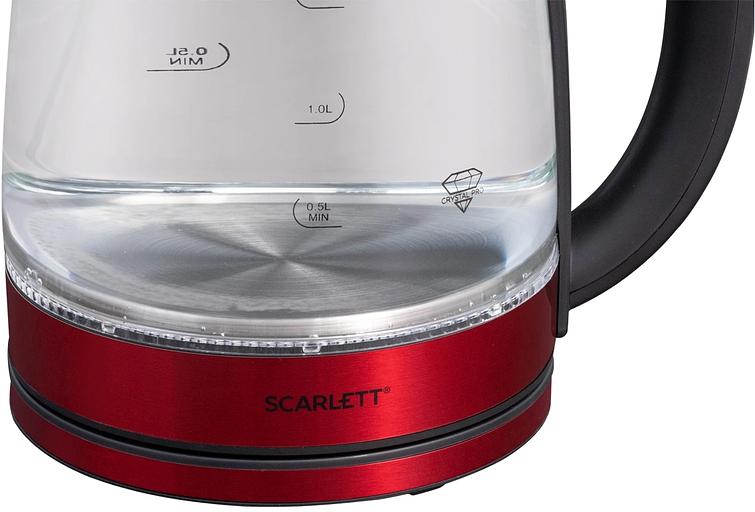 Чайник электрический Scarlett SC-EK27G65 красный/черный, 1800 Вт, 1.8 л фото 5