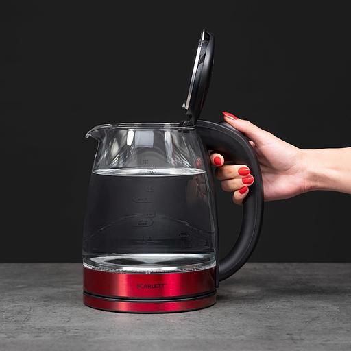 Чайник электрический Scarlett SC-EK27G65 красный/черный, 1800 Вт, 1.8 л фото 6