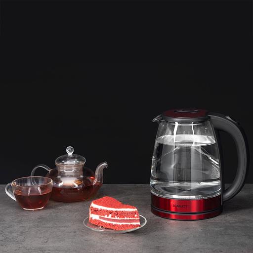 Чайник электрический Scarlett SC-EK27G65 красный/черный, 1800 Вт, 1.8 л фото 7