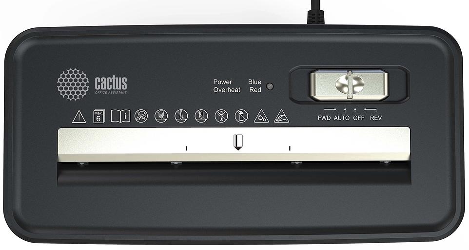 Шредер Cactus CS-SH-P2 черный (секр.Р-2) ленты 6лист. 10лтр. скобы пл.карты фото 4