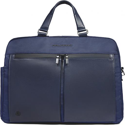 Деловая сумка Piquadro Orion CA6624S136/BLU с отделением для ноутбука синий ткань/натур.кожа фото 1