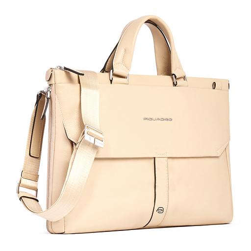Деловая сумка женская Piquadro Than CA4021S135/BE с отделением для ноутбука бежевый натур.кожа фото 2