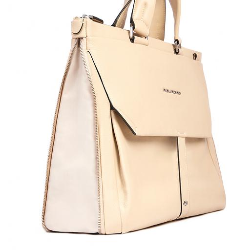 Деловая сумка женская Piquadro Than CA4021S135/BE с отделением для ноутбука бежевый натур.кожа фото 4