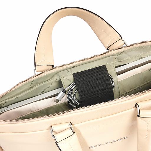 Деловая сумка женская Piquadro Than CA4021S135/BE с отделением для ноутбука бежевый натур.кожа фото 5