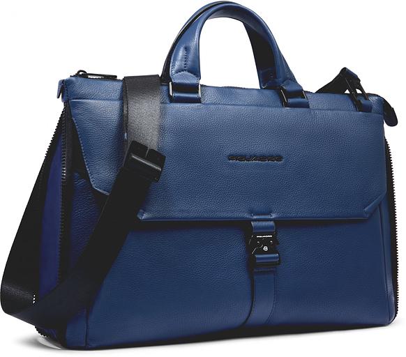 Деловая сумка Piquadro Than CA4021S135/BLU с отделением для ноутбука синий натур.кожа фото 2