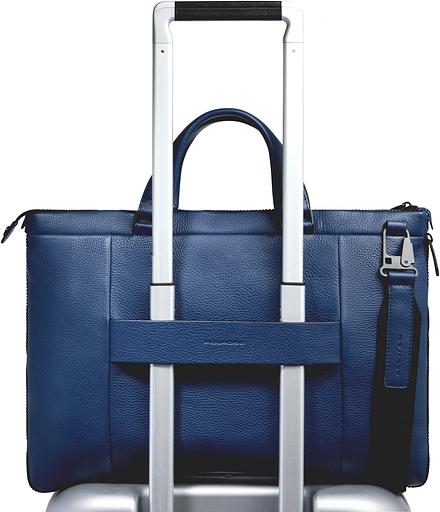 Деловая сумка Piquadro Than CA4021S135/BLU с отделением для ноутбука синий натур.кожа фото 3