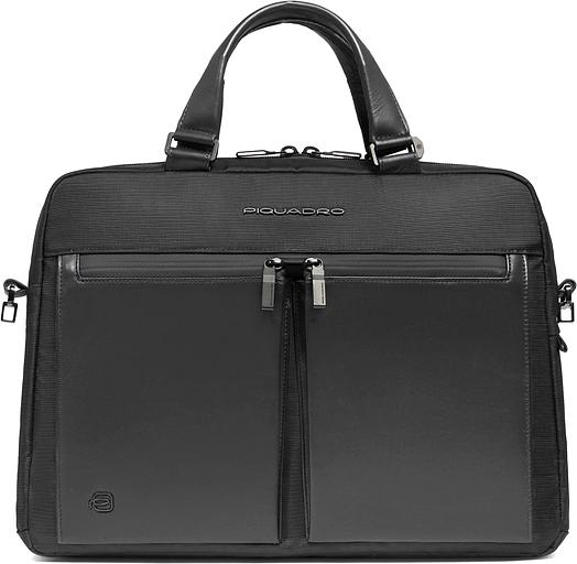 Деловая сумка Piquadro Orion CA6623S136/N с отделением для ноутбука черный ткань/натур.кожа фото 1
