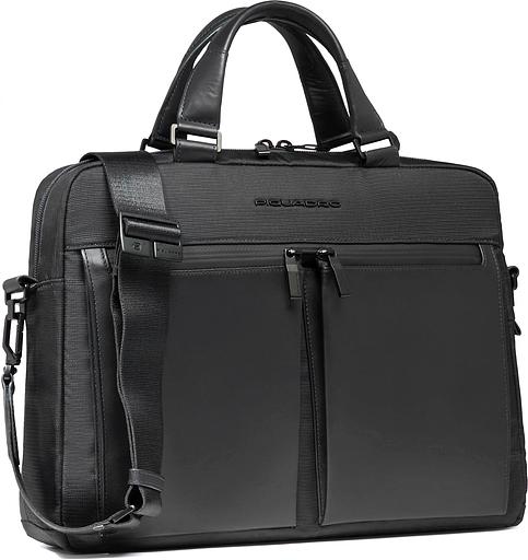 Деловая сумка Piquadro Orion CA6623S136/N с отделением для ноутбука черный ткань/натур.кожа фото 2