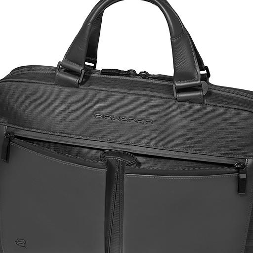 Деловая сумка Piquadro Orion CA6623S136/N с отделением для ноутбука черный ткань/натур.кожа фото 4