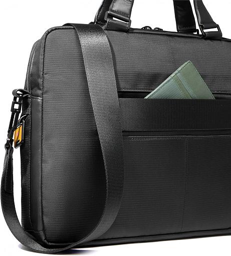 Деловая сумка Piquadro Orion CA6623S136/N с отделением для ноутбука черный ткань/натур.кожа фото 5