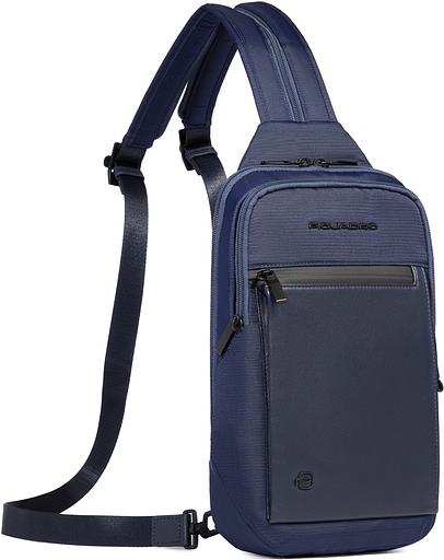 Рюкзак слинг мужской Piquadro Orion CA6625S136/BLU синий ткань/натур.кожа фото 2