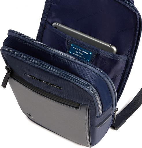 Рюкзак слинг мужской Piquadro Orion CA6625S136/BLU синий ткань/натур.кожа фото 4