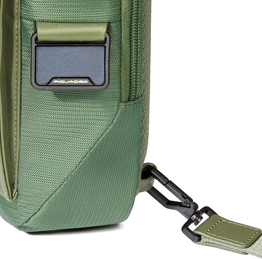 Рюкзак слинг мужской Piquadro Orion CA6625S136/VE хаки ткань/натур.кожа фото 4