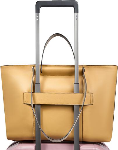 Деловая сумка женская Piquadro Circle BD3336W92/GBE с отделением для ноутбука шафрановый/бежевый натур.кожа фото 3