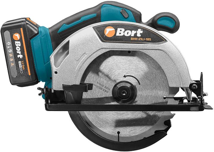 Пила циркулярная аккумуляторная Bort BHK-21Li-185 (2*3,0 Ач + ЗУ) фото 2