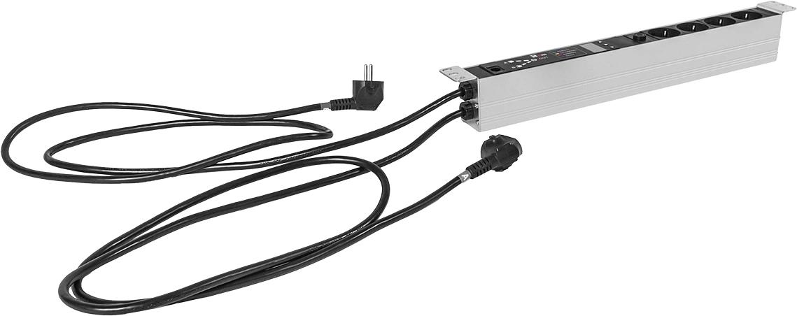 АВР Rem R-16-4S-T-440-2X1.8 1U 19" ввод:2xShuko выход:4xSchuko16A черный фото 2