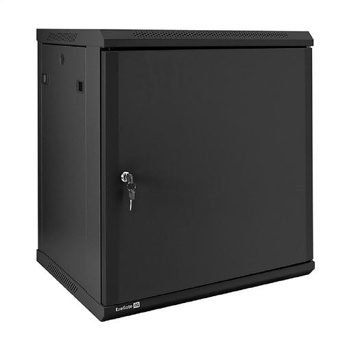 Exegate EX298621RUS Шкаф телекоммуникационный 19" настенный 12U ExeGate EC-WM-12U.450.M.BLACK (19”, 12U, 600x450x635mm (ШхГхВ), передняя дверь металл, съемные боковые панели, пыле- и влагозащита IP23, фото 1